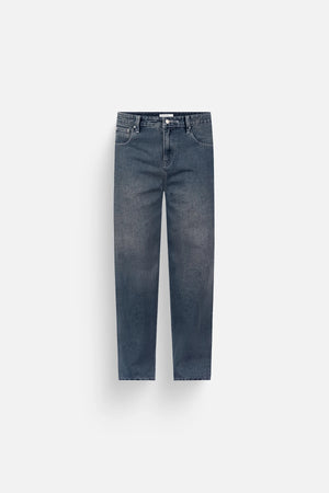 Quần Jean Straight Polomanor Màu Xanh Đậm Denim Jean Regular Fit