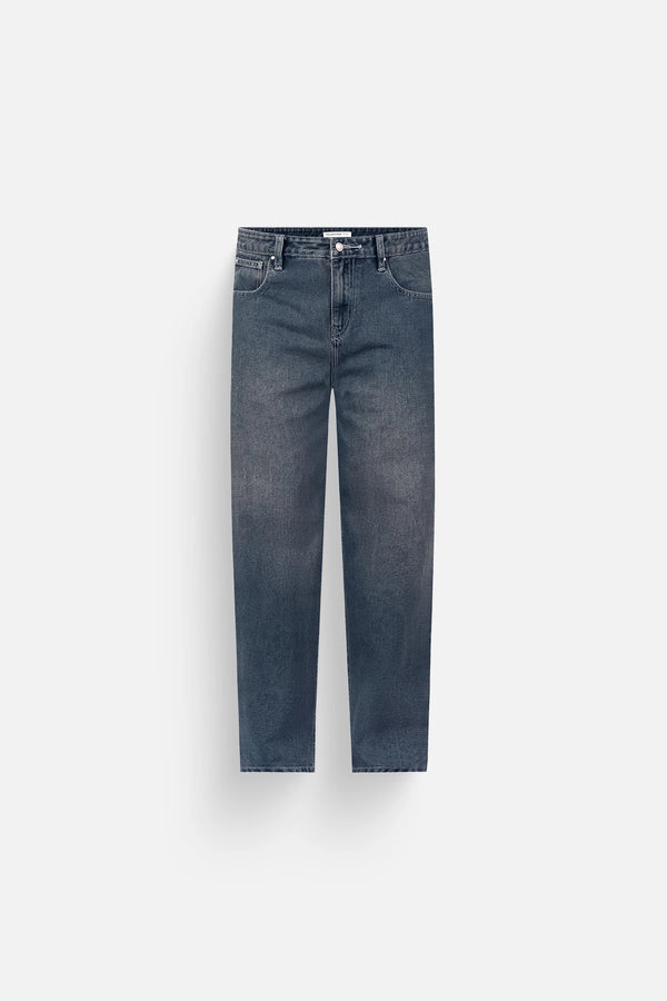 Quần Jean Straight Polomanor Màu Xanh Đậm Denim Jean Regular Fit