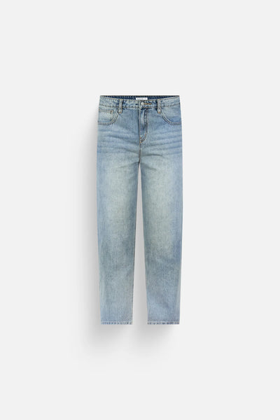 Quần Jean Straight Polomanor Màu Xanh Nhạt Denim Jean Regular Fit