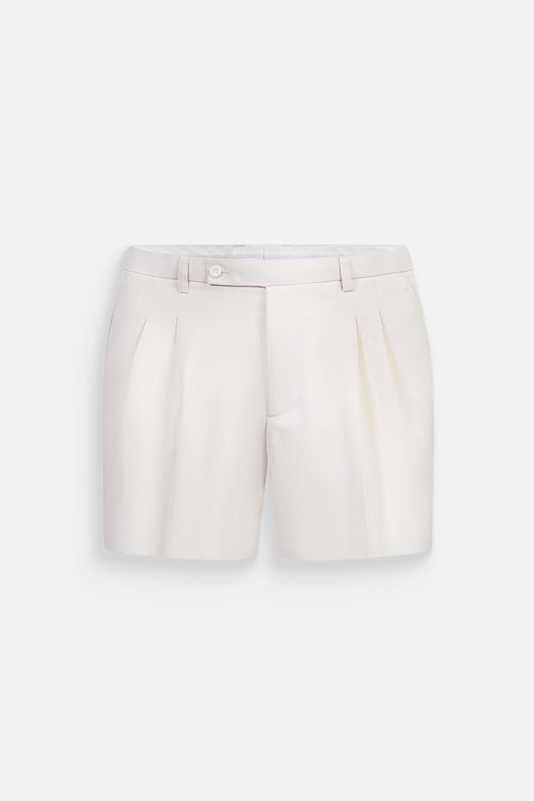 Quần Shorts Nam Classic Tây Polomanor Màu Trắng Khaki Tây Regular Fit