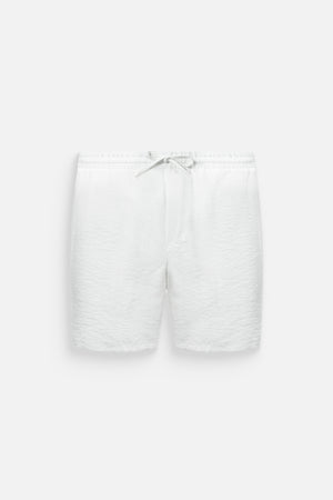 Quần Shorts Nam Linen Polomanor Màu Trắng Vải Linen Regular Fit