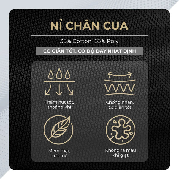 Chi Tiết Chất Vải Quần Shorts Nam Nỉ Polomanor Màu Đen Vải Nỉ Chân Cua Regular Fit