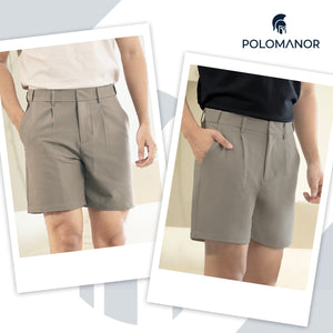 Quần Shorts Tây Nam Polomanor Màu Xám Be Khaki Tây Regular Fit