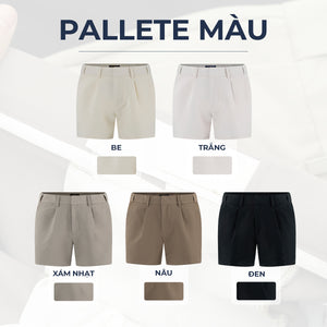 Quần Shorts Tây Nam Polomanor Màu Xám Be Khaki Tây Regular Fit