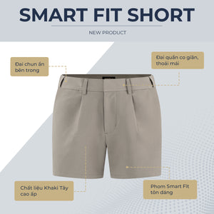 Quần Shorts Tây Nam Polomanor Màu Xám Be Khaki Tây Regular Fit