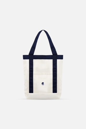 Túi Tote Polomanor V2 Canvas Màu Be Xanh Navy