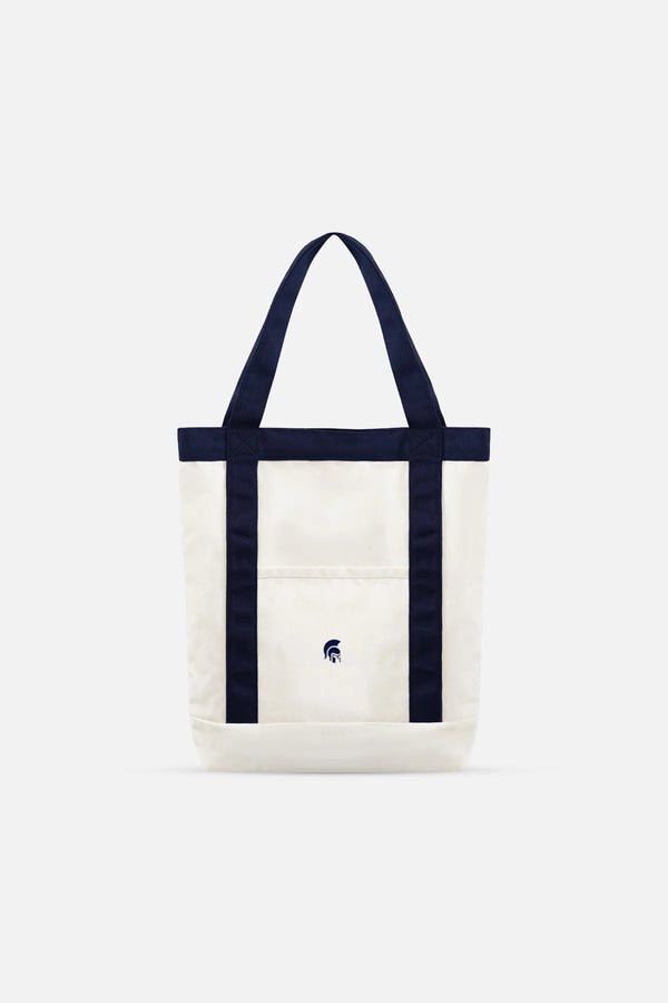 Túi Tote Polomanor V2 Canvas Màu Be Xanh Navy